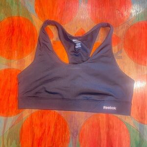 Reebok Women’s Sports Bra Medium Black Racerback Play Dry Athletic Training